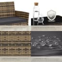 tectake® Conjunto Jardin Exterior de Ratán, Muebles Jardin Exterior para 4 Personas, Muebles Terraza con Mesa de Vidrio, Sofa Exterior y Sillas con Cojines Lavables, Sillon Cómodo - Natural - 5