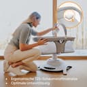 LIONELO Bella Set 2-in-1 Elektrische Babywippe mit Babywanne 360o für Babys bis 9 kg, verstellbare Rückenlehne, 5 Schaukelgeschwindigkeiten Anti-Rutsch Sicherheitsgurt - 5