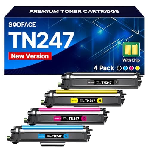 SODFACE TN-243CMYK TN247 Kompatibel für Brother TN 247 TN243 Toner für Brother MFC L3750CDW DCP-L3550CDW MFC-L3770CDW HL-L3210CW HL-L3230CDW MFC-L3730CW (Schwarz, Cyan, Gelb, Magenta, 4er-Pack)