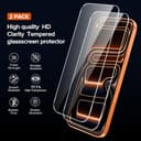 ivoler Anti-Amarillo Clara Funda para iPhone 17 Pro con 2 Piezas Cristal Templado, [Protección Militar] Carcasa Protectora Antigolpes Transparente Anti-Choques Bumper Case - 3