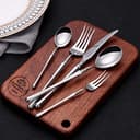 DAFFODILY® Besteck Set. Gehämmertes 18/10 Edelstahl Essbesteck. Spiegel-Finish, ultra-scharfes Steakmesser, spülmaschinenfest - 1