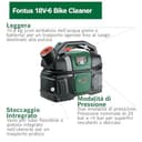 Bosch Idropulitrice a batteria portatile Fontus 18V-6 per bici (serbatoio dell'acqua da 6 L, 8 impostazioni di pressione, vano per tubo e pistola, con 1 batteria da 2,0 Ah 18V, caricatore) - 3