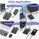 2-in-1 Numpad Wired & USB-Hub mit USB-C & USB-A-Kabeln, Ergonomischer 15° Nummernblock mit 3 USB 2.0 Hub, 18-Tasten Ziffernblock für macbook/Laptop/iPad/PC/Windows/MacOS, Schwarzer USB-C Ziffernblock - 6