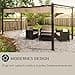 blumfeldt Pantheon Pergola, Sun Canopy, Patio Canopy, Rustproof Powder-Coated Aluminium and Water-Repellent PU Coating, Infinitely Adjustable Canopy, Includes 16 x Canopy Pegs. - 6