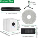 EATBALE Replacement Parts for ECOVACS DEEBOT X2 Omni / X2 / X2 Pro Robot Vacuum Cleaners 4 Dust Bag 4 HEPA Filter 4 Mop Cloth 1 Main Brush 6 Side Brush Attachment Accessories Kit Spare Parts - 6