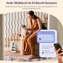 Pawsync Smart Futterautomat, Farbwechselnde Erinnerung, Haustierfutter-Trockenmittel hält Futter trocken & frisch, bis zu 3 Monate, App-Benachrichtigungen, Cremeweiß - 5