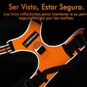 rabbitgoo Arnes Antitirones Perro Ajustable con Lineas Reflectantes Arnés Coche Perro Coche Adiesreamiento Arnes Perro Chaleco Transpirable con Asa Seguridad Grande Naranja - 8