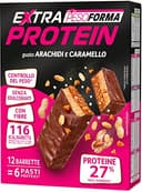 PESOFORMA EXTRA PROTEIN, Barrette Proteiche al Gusto Arachidi e Caramello, Pasto Sostitutivo con Vitamine e Minerali, Per il Controllo del Peso, Confezione da 12 Barrette, 372 g - 1