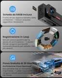 Dash Cam Auto, Veralyxa 4G LTE Dashcam Auto senza WiFi, Telecamera per Auto con SIM, App Video in Diretta, Audio Bidirezionale, GPS, Rilevamento Collisione/Moviment, Visione 170°, Include Scheda 64G - 7