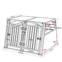 EUGAD Transportin de Aluminio, Caja de Transporte para 2 Perros, Trasportines Perro Grande con Cerraduras y Tabique Extraible, Jaula Perro para Coche, Robusto Transportin 97x92x66cm - 3