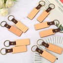 qxayxa 13 Pz Portachiavi in Legno Vuoti, Portachiavi Personalizzati Vuoti per Pittura, Incisione Laser, Decorazioni Fai Da Te, Regali (Rettangolo, Noce) - 7