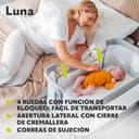 lionelo Luna Cuna de colecho portátil con colchon Cuna de Viaje Bebe co-Sleeping Desde recién Nacido hasta los 9 kg Altura e inclinación Regulables 4 Ruedas con Bloqueo ventilada - 5