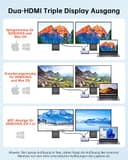 NOVOO USB C Docking Station 4K@60Hz Dual HDMI Gigabit Ethernet 8-in-1 USB C Hub Adapter mit Dual HDMI,PD 100W,2 USB-A, SD&TF für MacBook Air/Pro M2, Dell, XPS 15,HP, Lenovo und mehr Typ C Geräten - 4