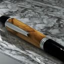 LN Roma Penna Roller Artigianale - Splendida a Sfera in Cromo-Legno Ulivo, Refill Inchiostro Nero, Elegante Professionale Fatta a Mano Con Confezione Regalo - 3