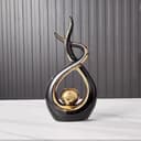 CESTATIVO Estatua de Cerámica, Escultura Modernos, Escultura de Arte Abstracta, Objetos Decoraciones, Decoración Moderna de Salas de Estar Restaurantes Escritorio/Estante (Negro Oro, Grande) - 5