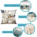 ZWJD Fodera per Cuscino Decorativa in Lino 40x40 Set di 4 Fodere per Cuscini Floreale Pittura ad Acquerello Fodere per Cuscini per Divano Camera da Letto Divano Cuscino per Esterno 40x40 A202-16 - 6