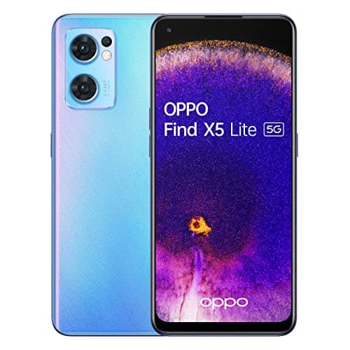 OPPO Find X5 Lite Smartphone AI Tripla fotocamera 64+8+2MP Display 6.43” Refresh rate 90HZ AMOLED FHD+ 4500mAh RAM 8GB+ROM 256GB Android 12 [Versione Italiana] Startrails Blue
