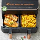 Cosori Grande Freidora de Aire-True Metal-8,5 Litro Doble Cesta Air Fryer-Alta Potencia y 55 % Eficiencia Energética-Temperadura Dual（35-230℃）-10 Modos-Panel Táctil Multifunción-Máx 10 Personas - 7