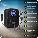 FORTEM Compressore Aria Portatile per Pneumatici, Pompa per Bicicletta, Compressore Aria 230V AC 12V DC con Luce a LED, Manometro Digitale Pneumatici con Gonfiaggio/Spegnimento Automatico (Nero) - 2
