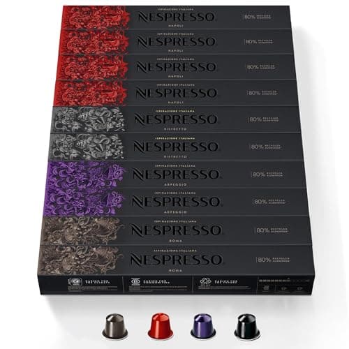 CAPSULE NESPRESSO ORIGINALI - Selezione Ispirazione Italiana con Napoli da 100 Capsule Nespresso Caffè, Intensità da 8 a 13 (su 13), Linea Original, Capsule Riciclabili Nespresso (100, Mix&Napoli)