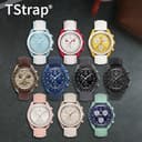 TStrap Leder Moonswatch Swatch Armband – Schwarz kalbsleder Omega Swatch Lederarmband Ersatz – Echtleder Uhrenarmband 20mm Moonwatch fur Herren Damen - 6