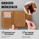 KORUTA Leder Geldbörse Herren mit RFID Schutz I Portemonnaie Groß mit Münzfach I 13 Fächer I Echtleder Geldbeutel für Männer I Brieftasche Wallet Portmonee braun - 4