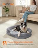 Feandrea Hundebett, Hundekissen, für große Hunde, 91 x 68 x 18 cm, orthopädisch, wasserdichte Innenschicht, erhöhte Ränder, Abnehmbarer, waschbarer Bezug, rutschfest, hellgrau PGW282G01 - 2
