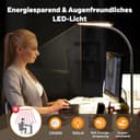 APMIEK Doppelkopf Schreibtischlampe LED Dimmbar, 24W 80CM Klemmbar Tageslichtlampe Schreibtisch Lampe, Schwanenhals Büro Tischlampe Augenschutz Arbeitsplatzleuchte Monitor Lampe, schwarz - 5