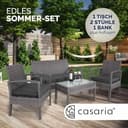 Casaria® Lounge Tavolo da Giardino Set Polyrattan Mobili da Esterno 4 Persone Incl. Cuscini Gruppo di Seduta Terrazza Balcone Salottino Outdoor - 6