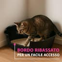 Ferplast Lettiera Gatto Angolare, Toilette per Gatti Grandi, in Plastica con Bordi Alti, Facile e Veloce da Pulire L 56,5 x W 50 x H 21,5 cm, paletta inclusa, Nero - 4