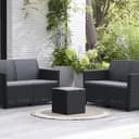 Keter Marie Outdoor Lounge Set | 2 Sofas + Vigo Storage Table + Cushions | Rattan-Effect Finish | Weatherproof Resin | 15-Min Easy Assembly | 3-Year Guarantee - 5