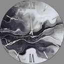 Generico Orologio da Parete in Legno Moderno in Resina Effetto Marmo, con Numeri a Rilievo, Made in Italy (Dark, 40) - 1