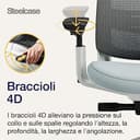 Sedia da ufficio ergonomica Steelcase Series 2 con supporto lombare LiveBack, braccioli 4D, poggiatesta regolabile Storm Cloud; Prodotto in Europa - 6