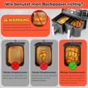 BYKITCHEN 220Stück Airfryer Backpapier für Ninja Foodi Max Dual Zone Heißluftfritteuse AF400EU, Backpapier für Heißluftfritteuse 2 Kammern 9L & 9,5L, Zubehör für Anderen Doppelkammer/Duo Air Fryer - 5