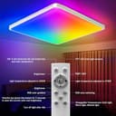 Heyseven Plafoniera LED dimmerabile con telecomando, 24 W RGB, lampada Smart APP con 16 milioni di pannelli di cambio colore, 2400 lm con lampade Alexa per camera da letto - 3