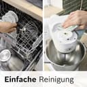 Bosch Küchenmaschine Serie 6 MUMS6EW13D, NEU, 7 Geschwindigkeitsstufen, 5,5l Schüssel, Durchlaufschnitzler, 3 Scheiben, Knethaken, Rührbesen, Silikonbesen, spülmaschinenfest, 1.600 W, silber/weiß - 6