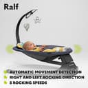 Lionelo Ralf 2in1 Baby Bouncer & Rocker for newborn with Adjustable 5-Speed Swing, Motion detection, Music playback 12 Melodies, Time Settings, Reclining seat, USB & Battery Safety harness, From Birth - 6