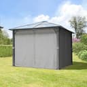 TOOLPORT Gartenpavillon 3x3 m Polycarbonat Dach ca. 6 mm - Hardtop Pavillon mit 4 Seitenteilen und Moskitonetzen in grau - 2