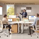 FLEXISPOT E1 Pro ONE PIECE Electric Standing Desk with Dual Motors, 180x80cm, Sit Stand Table Height Adjustable Desk with Memory Smart Pannel for Home Office,Black+Maple - 8