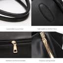 Pahajim Damen Handtasche - Elegant Umhängetasche mit grosser Wasserdichter PU Leder Shopper Tasche für Arbeit, Reisen und Einkauf (Gold) - 6