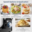 CHeflee Batidora Amasadora Profesional,2000W Amasadora Pan Repostería,6.2 L Bajo Ruido Robot de Cocina Multifunción,Gancho para Masa,Batidor Plano,Protección para Salpicaduras 6 Velocidades Batidora - 3