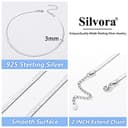 Silvora Collar Choker Mujer Plata de Primera Ley 925 3mm Cadena Plana Serpiente 32cm Ajustable Joyería Minimalista Regalo Madre Pareja - 5