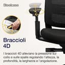 Sedia da ufficio ergonomica Steelcase Series 2 con supporto lombare LiveBack e braccioli 4D Onyx; Prodotto in Europa - 6