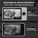 Vtech Smart Babyphone mit 2 Kameras, 1080p-FHD-Kamera und 5"-HD-IPS-Bildschirm, WLAN, Geräusch-/Bewegungserkennung, Temperatursensor, geteiltem Bildschirm, Schwenk-Neige-Zoom-Funktion: VM901-2W - 11