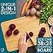 Premium Organic 2-in-1 Large Wooden Chopping Board & Serving Tray – 38x25x2cm – Multi-Purpose Bamboo Cutting Board with Juice Groove for Carving Meat, Vegetables, Cheese and Bread - by LARHN - 2