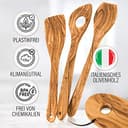 GOLDENBERG® Premium Kochlöffel Set - Made in Europe - feinstes Olivenholz aus Italien - robust, langlebig & antibakteriell -Kochlöffel Holz & Pfannenwender Holz - Kochbesteck Set - 5