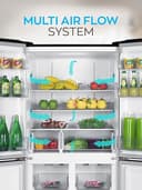 Heinrich´s Cross Door Kühlschrank, Kühlgefrierkombination mit 421L Gesamtvolumen, inkl. Total-No-Frost Funktion, 150L Gefriervolumen, LED Beleuchtung, Multi-Airflow und Fresh Converter System, Six - 7