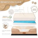 VEEL VEEL PET Premium Cama para Perro Mediano anatómica con Espuma Memory Foam viscoelástica certificada ortopedica | Dog Bed Cama Perro Lavable Desenfundable Antiestres | Funda Impermeable (Medium) - 3