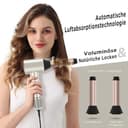 PARWIN PRO BEAUTY Air-Sonic Föhn, HD-LED Anzeige Fön, Haartrockner mit 110,000RPM Bürstenlosem Geräuscharm Motor, 2x 32mm Auto Wrap-Curler, 25M/S Luftstrom für Schnelle Trocknung （Champagne Silver） - 3