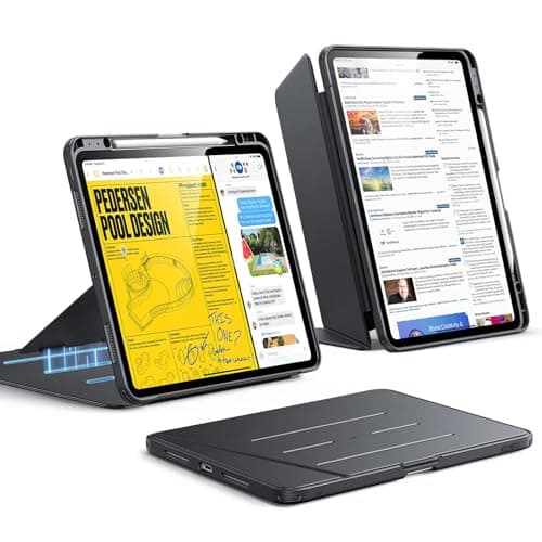 ESR Funda para iPad Pro 13 Pulgadas M5/M4 (2025/2024), Soporte Vertical, Múltiples Ángulos de Soporte, Funda Ultraestable para iPad Pro 13" con Portalápices, Serie Flip Híbrida,Negro